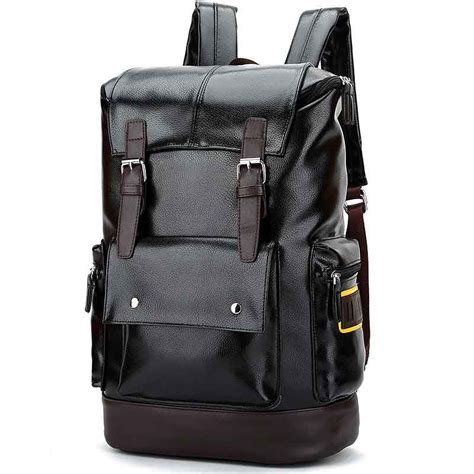 Fashion Brands Male High School Backpacks High Quality Pu Leather
