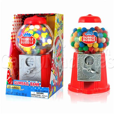 Classic Vintage Red Bubble Gum Machine Bank 50 Gumballs Included Candy