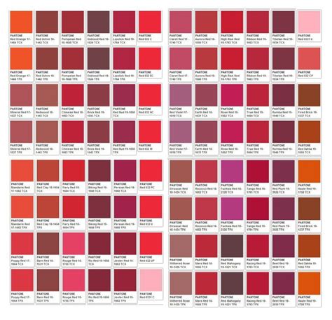 Pantone Color Chart Pantone Red Red Paint Colors