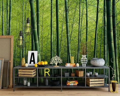 Beibehang Custom Large Wallpaper Green Bamboo Pure And Fresh And