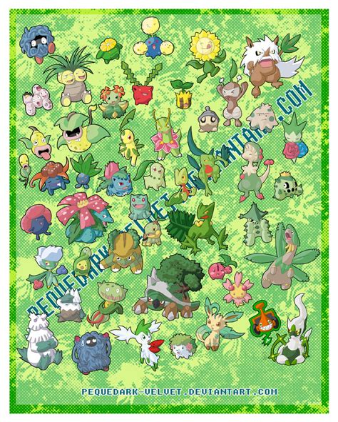 Chibi Pokemon Stickers Grass By Pequedark Velvet On Deviantart