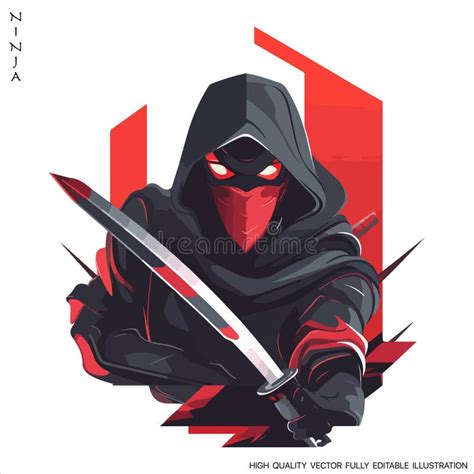 Ninja Mascot Logo Vector Template Creative Ninja Emblem Design