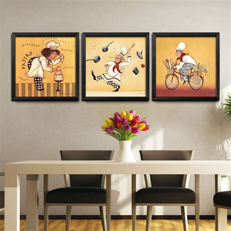 22 kitchens with beautiful black cabinets. Frameless Modern cartoon chefs canvas prints, restaurant ...