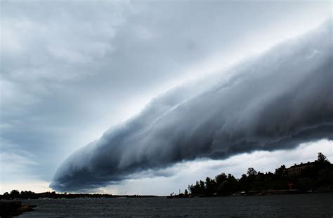 Arcus Cloud Approaching The Center Of Helsinki Over The Sea Shot Taken