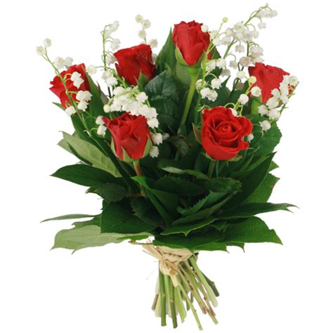 Les raisons d'offrir du muguet. bouquet-roses-rouges-muguet
