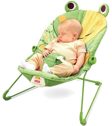 This high chair is a great alternative if you need a smaller high chair that is still comfortable, easy to clean, and sturdy. Fisher-Price Baby Infant Bouncer Seat Chair in Frog Green