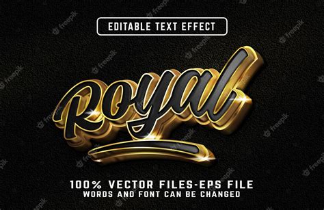 Effet De Texte Réaliste 3d Royal Avec Des Vecteurs Premium De Style