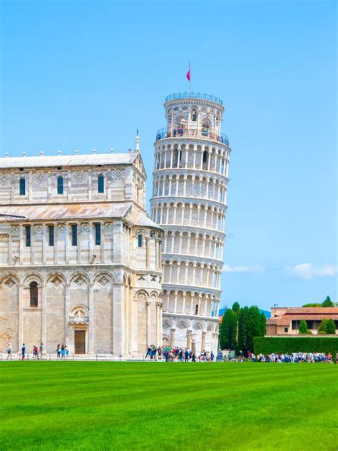 Leaning Tower Of Pisa O Cathedral Square In Pisa Tuscany Italy Stock