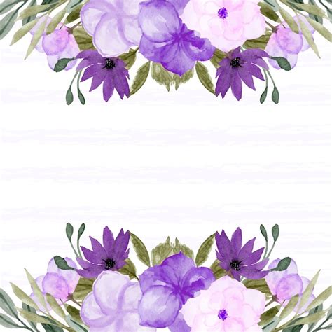 Premium Vector Spring Floral Border With Pretty Purple Flower