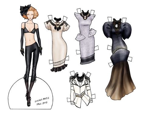 Four Paper Dolls With Different Outfits And Clothes On Them All In