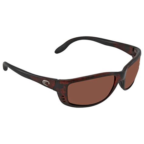Costa Del Mar Zane Copper Polarized Plastic Rectangular Sunglasses Zn