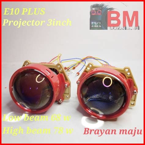 Jual Vahid Biled E10 Plus Led Projector 3 Inch Purple Lens Sepasang