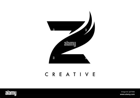 Letter Z Logo Icon Design With Swoosh And Creative Cut Curved Shape
