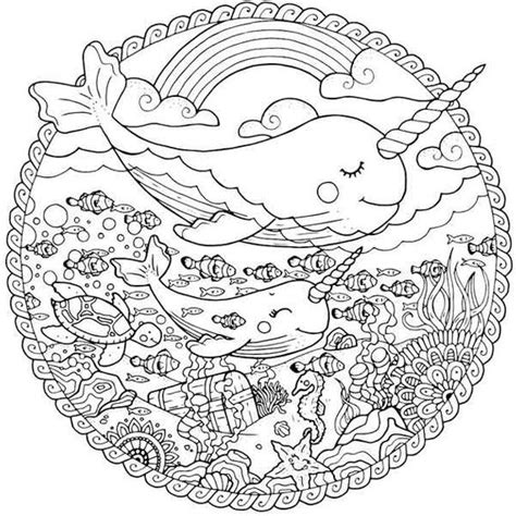 Even adults love the sound and the serenity which it provides. Narwhal coloring page for adults Sea life adult coloring