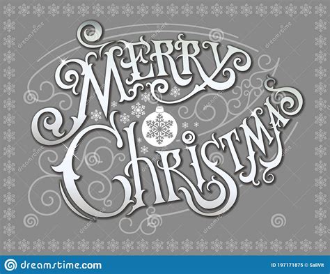 Merry Christmas Lettering In Victorian Style Christmas Lettering With