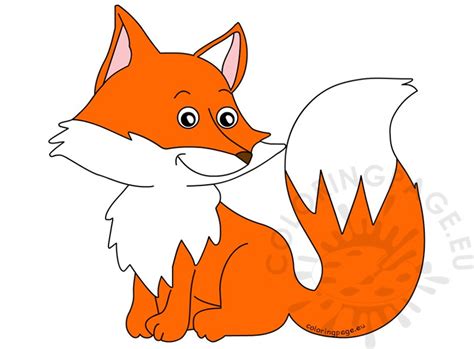 Red Fox Cartoon Illustration Coloring Page
