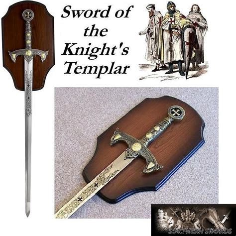 Knights Templar Sword And Display Plaque