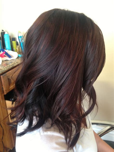 brunette hair with red tint