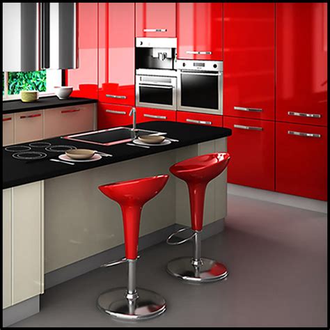 We not only sell the doors, but we are also the manufacturer. Slab Kitchen Cabinet Door in Solid Red - AKC