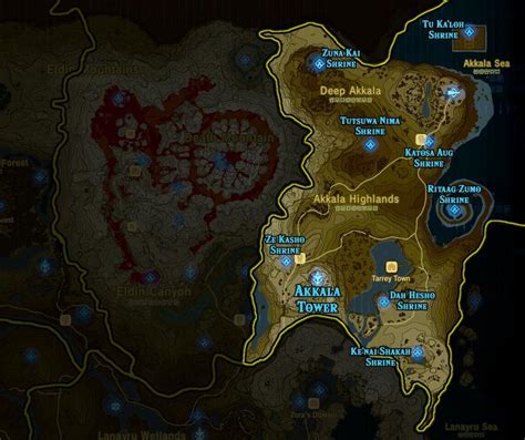 Legend Of Zelda Breath Of The Wild Shrine Map Handyluda
