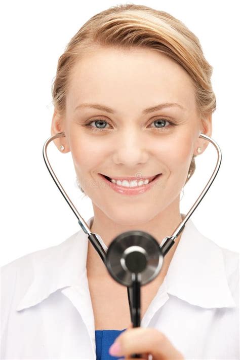 Attractive Female Doctor With Stethoscope Stock Image Image Of