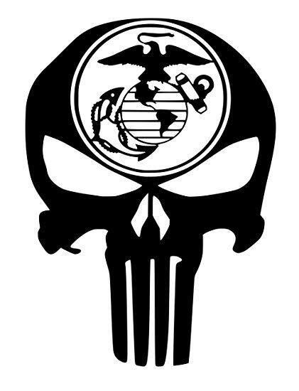 Us Marine Corp Punisher Skull Vinyl Decal For Cartruck Window Ebay