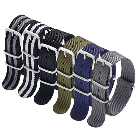 Military Nylon Strap 6 Packs 18mm 20mm 22mm Watch Band Nylon Replacement Watch Straps For Men