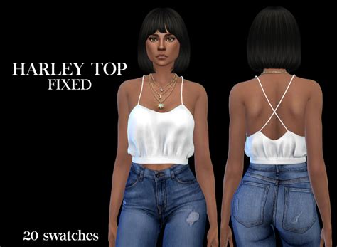 Lana Cc Finds Ava Top Fixed By Leosims Sims 4 Sims Sims 4 Male Clothes