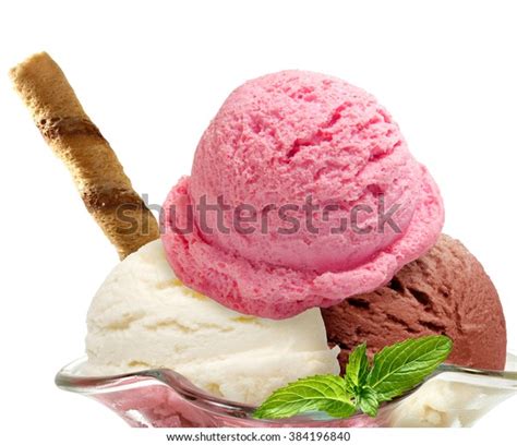 Chocolate Vanilla Strawberry Ice Cream Scoops Stock Photo Shutterstock