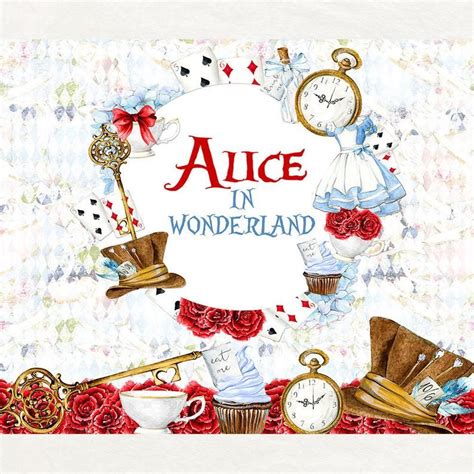 Printable Alice In Wonderland Backdrop Alice In Wonderland Etsy