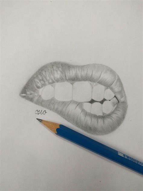 Lips Biting Lip Lips Drawing Drawings Art Tutorials