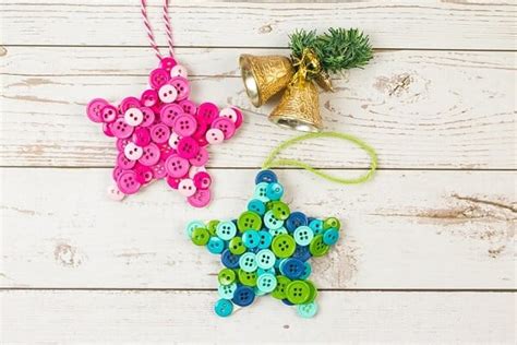 Easy And Cute Button Ornament Fun Christmas Craft Mombrite