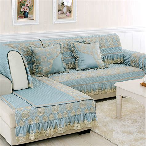 You can choose the fabric drop cloth is a really popular material for diy couch slipcovers, but it doesn't have to look boring. Luxury fabric sofa slipcovers lace fundas sofa cover set ...