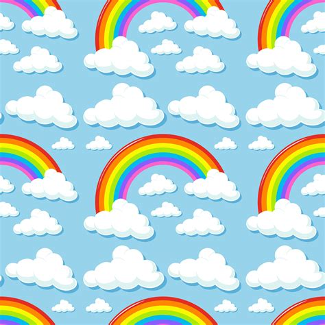 Seamless Background With Clouds And Rainbows 292422 Vector Art At Vecteezy