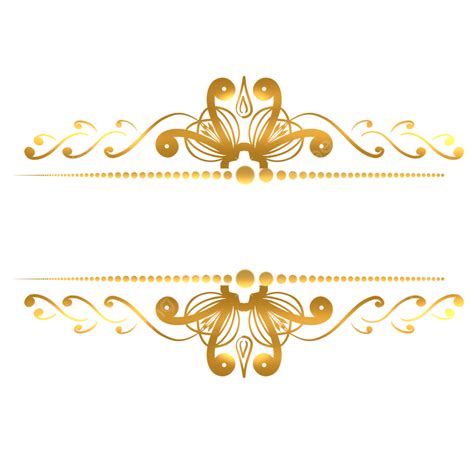 Shiny Golden White Transparent Creative Golden Shiny Wedding Border