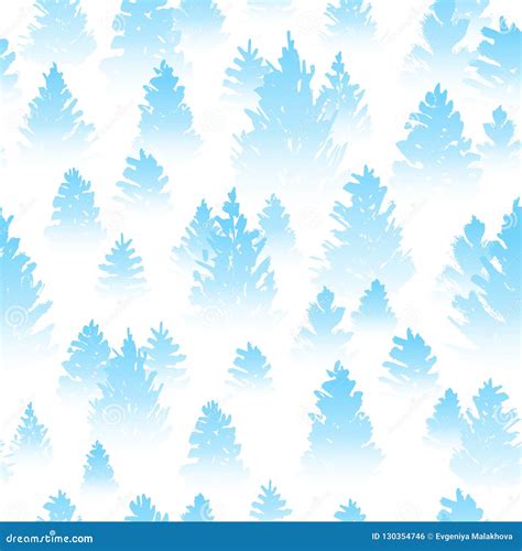 Seamless Pattern With Winter Forest Stock Vector Illustration Of