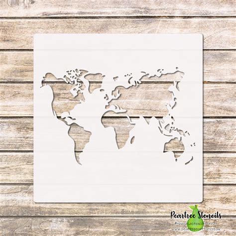 World Map Stencil Peartree Cutfiles