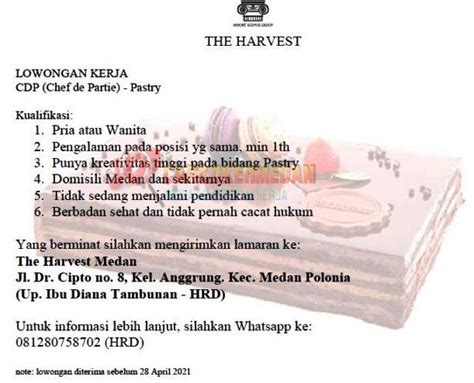 Kode pos kode pos papua barat. Loker Medan Informasi Lowongan Kerja Di The Harvest Medan April 2021 - Newstulistiwa