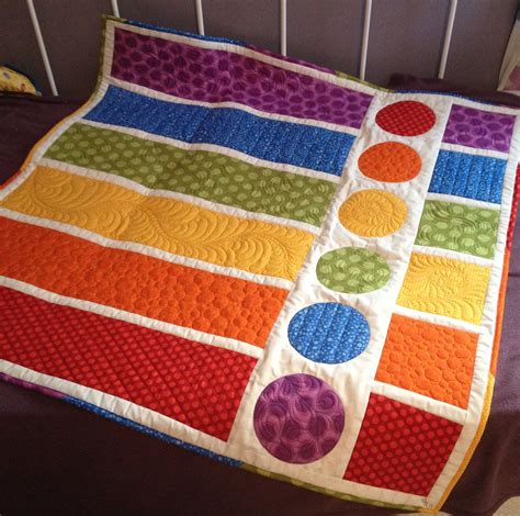 Rainbow Polka Dots Baby Quilt Part 2 Baby Quilts Boy Quilts