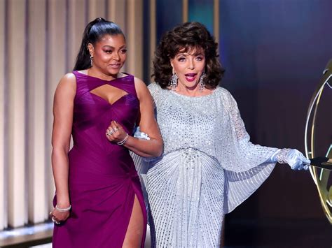 Dame Joan Collins 90 Distracts Emmy Award Viewers With Ageless