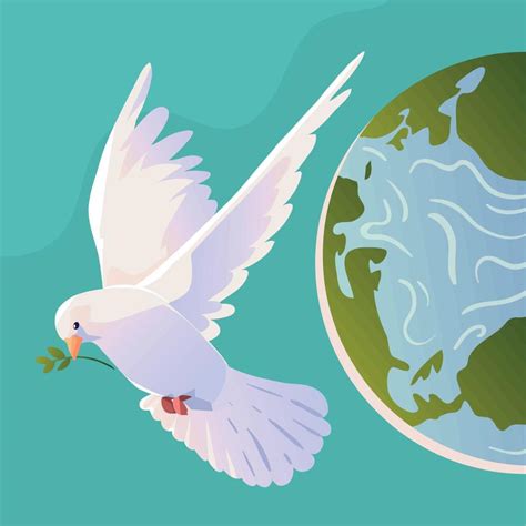 World And Peace Dove 11126260 Vector Art At Vecteezy