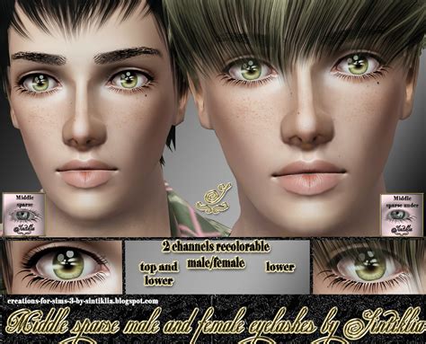 Male And Female Set Of 3d Eyelashes For Sims 3