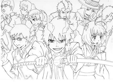 Blue Exorcist Characters Coloring Page Coloring Pages