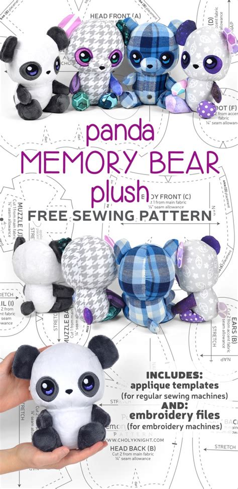 Free Pattern Friday Panda Memory Bear Plush Sew Desu Ne