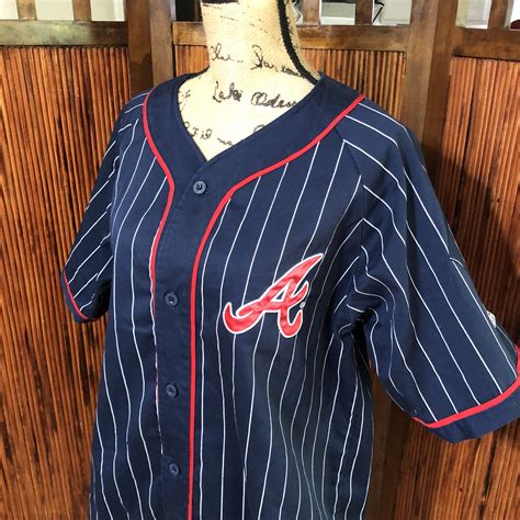 Vintage 1992 Starter Atlanta Braves Pinstripe Baseball Jersey Etsy