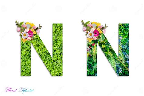Floral Alphabet Floral Letters Botanical Alphabet Made From Flowers