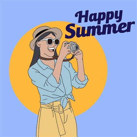 Premium Vector Happy Summer Days Girls Artwork Vector Illustration 16