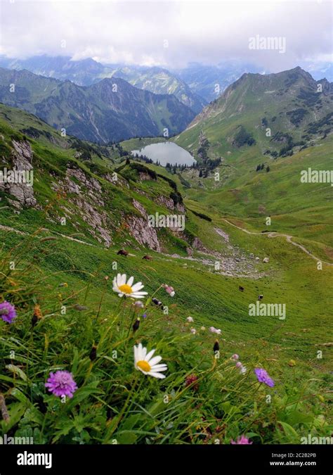 Alpin Lake Seealpsee In Bavaria Stock Photo Alamy