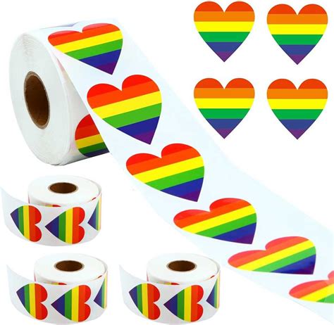 2000 Stück Gay Pride Sticker Gay Pride Aufkleber Progress Heart