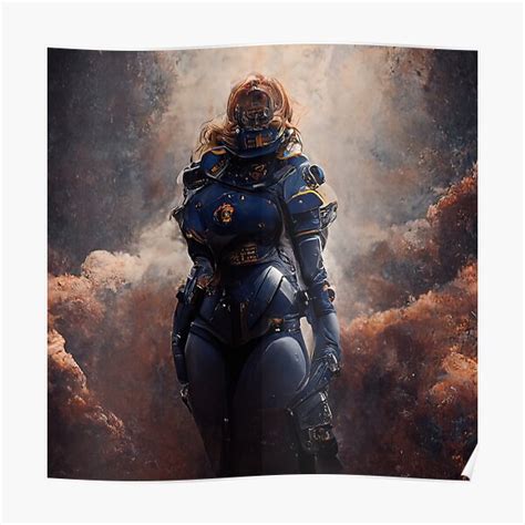 Lady Space Marine Warhammer 40k Poster For Sale By Solemny Redbubble